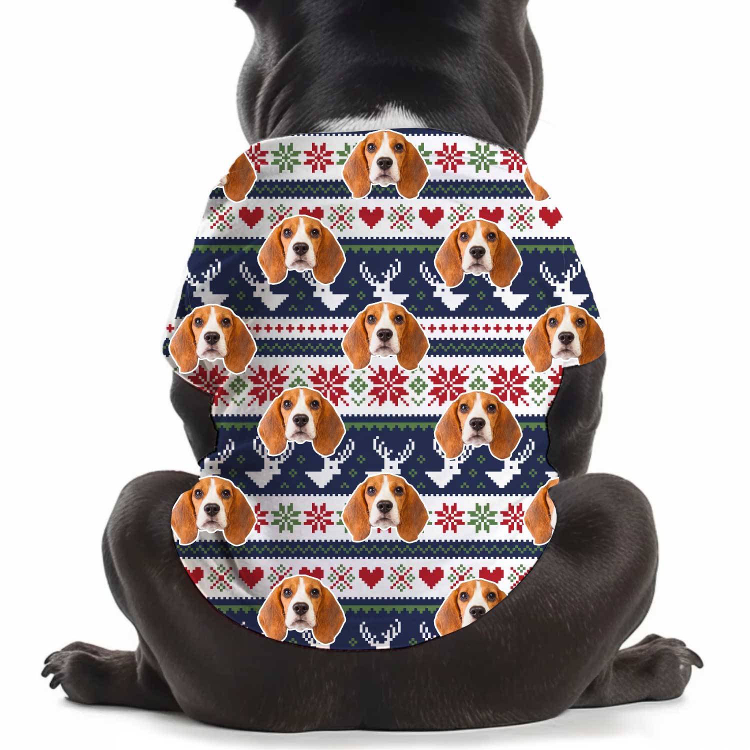 Puppy Face Christmas Nordic Love Personalized Dog T Shirt