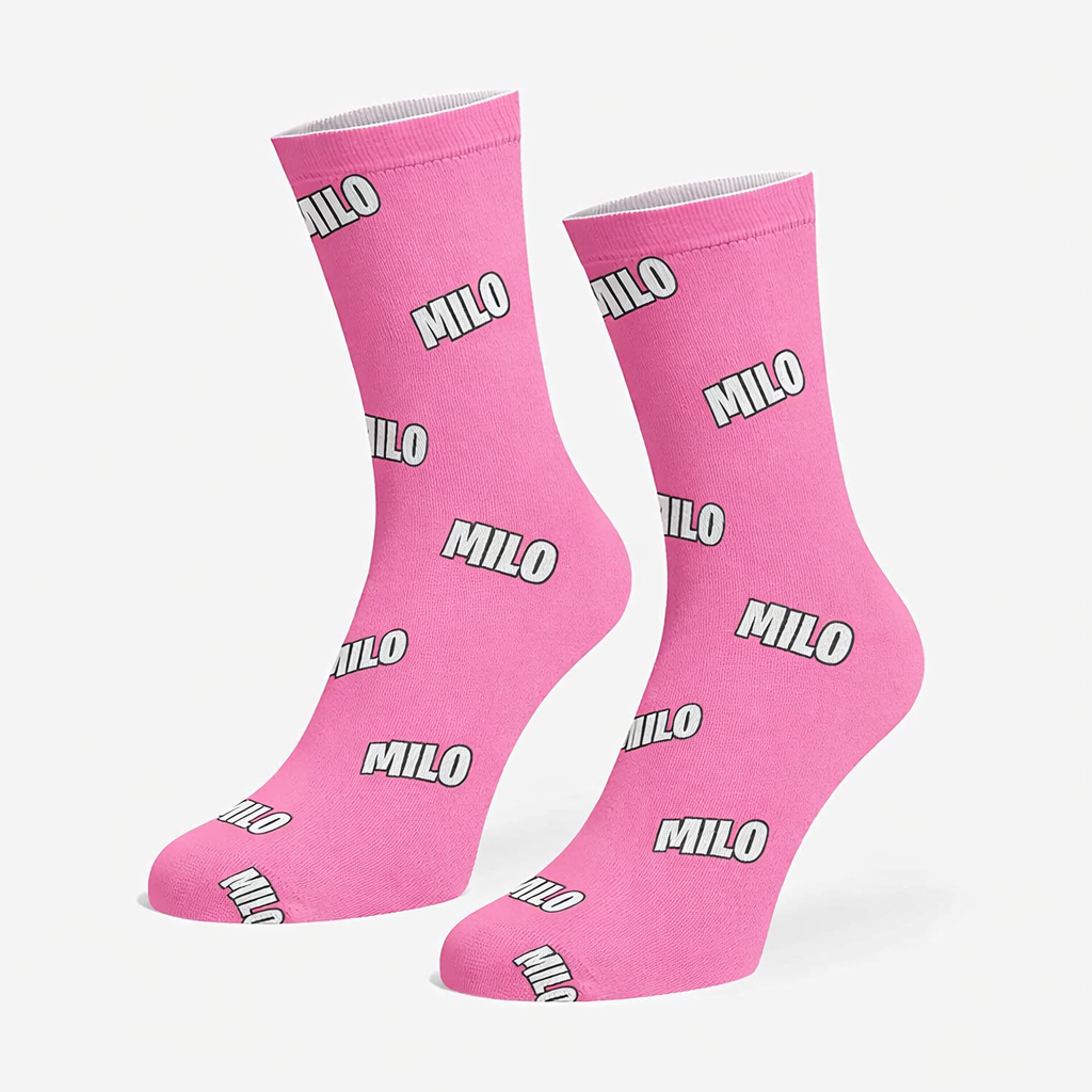 Custom Name Print Personalized Dog Socks