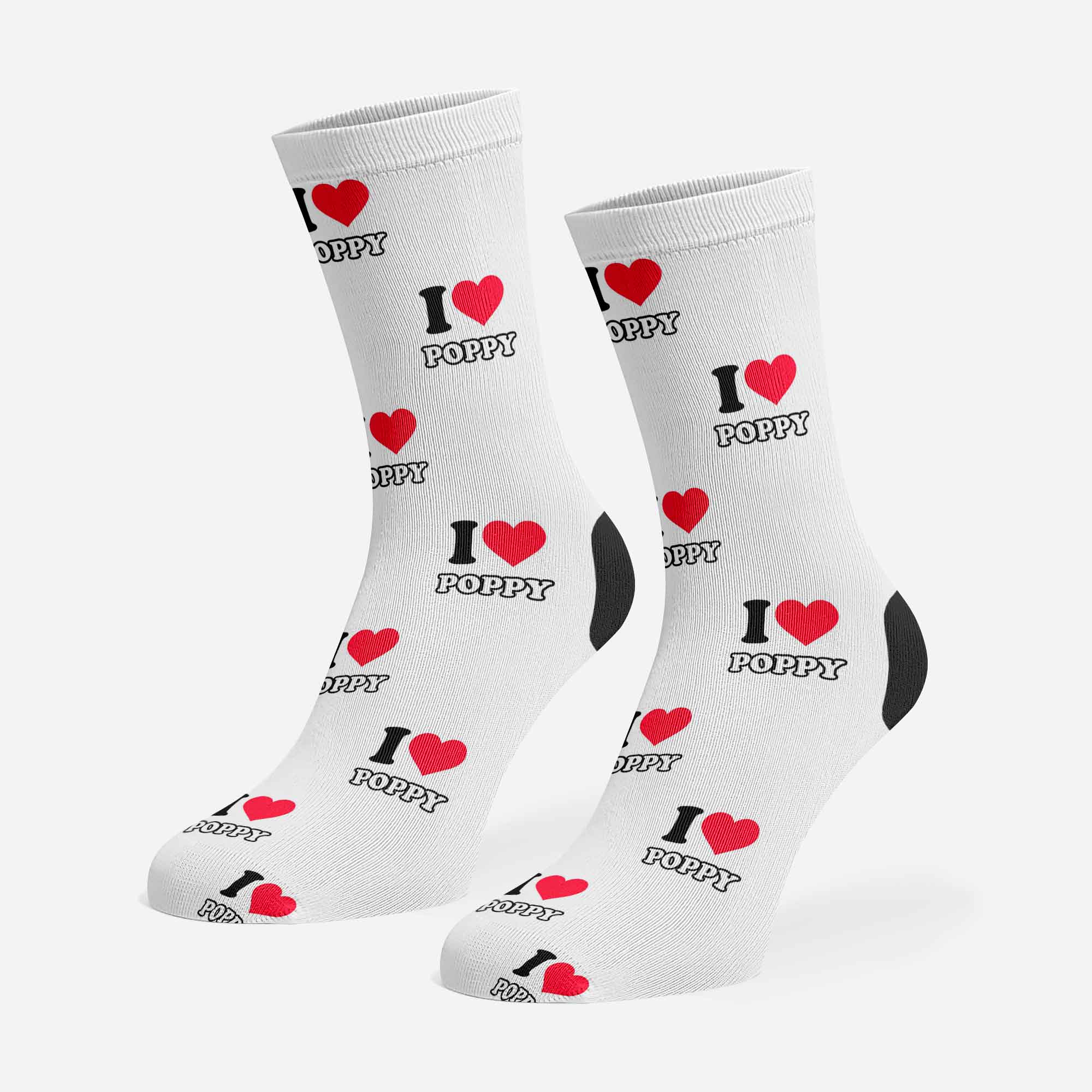 I Heart Name Personalized Dog Socks