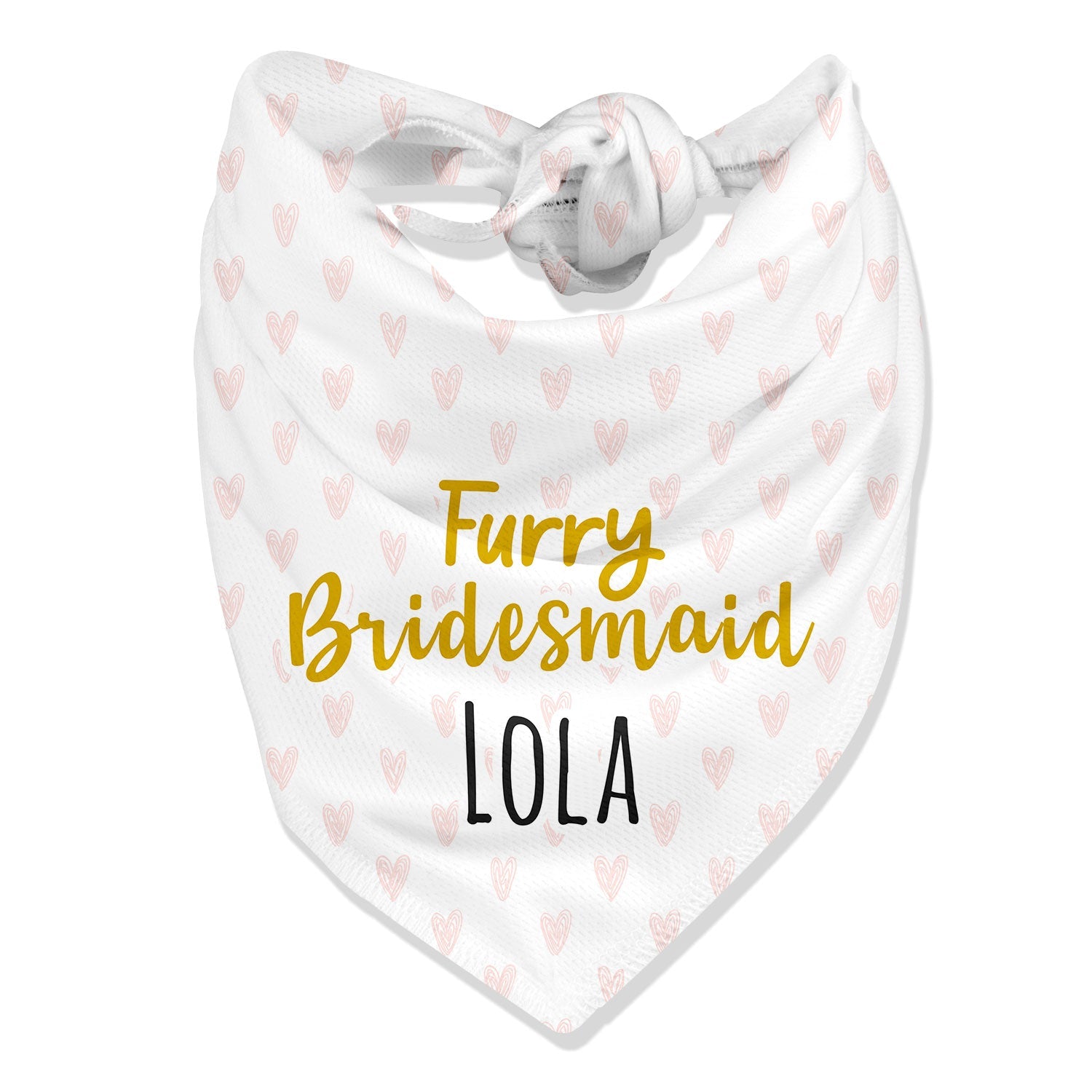 Furry Bridesmaid (Name) Personalized Dog Bandana