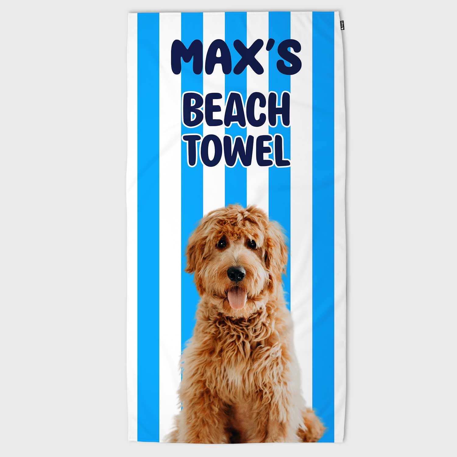 Personalized Dog (Name) Striped Beach Towel