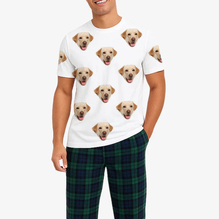 Men's Dog Pajamas - Green Tartan Pant Set