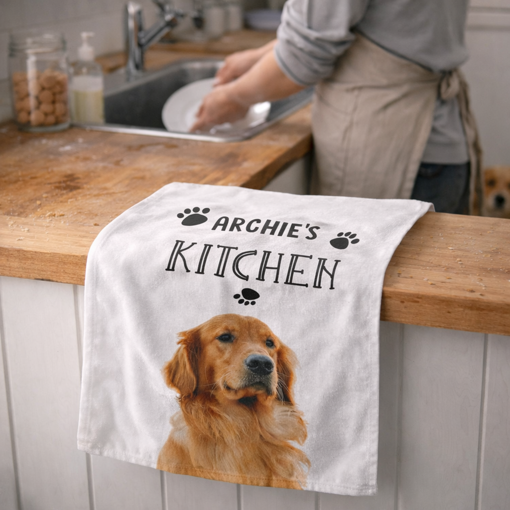 (Dog Name's) Kitchen Personalized Dish Towel