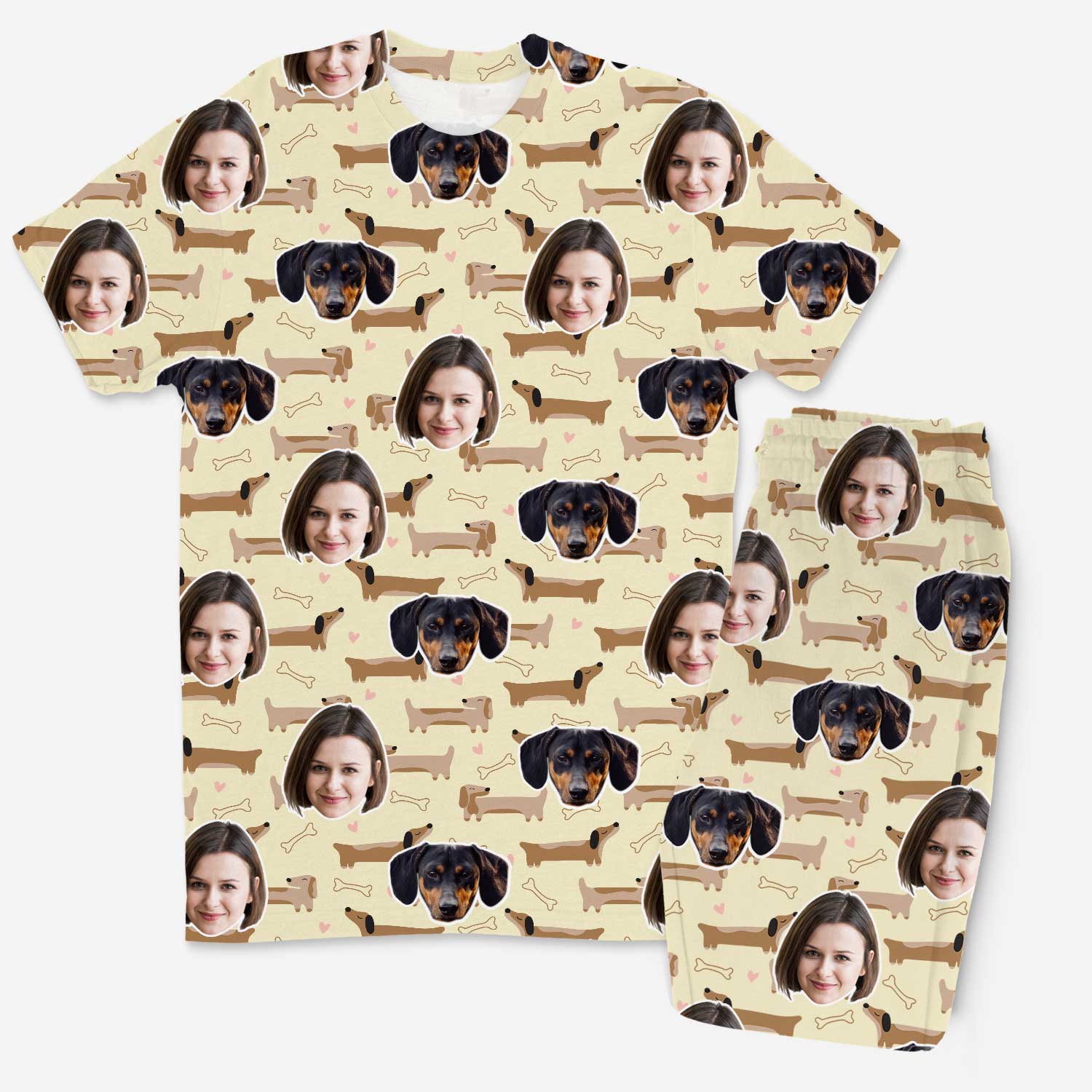 Dachshund Dog Pattern Men's Personalized Pajamas - Pant Set