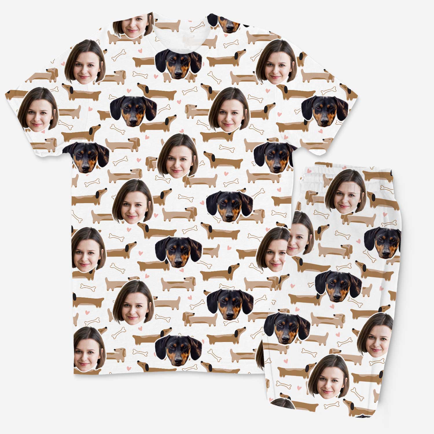 Dachshund Dog Pattern Men's Personalized Pajamas - Pant Set
