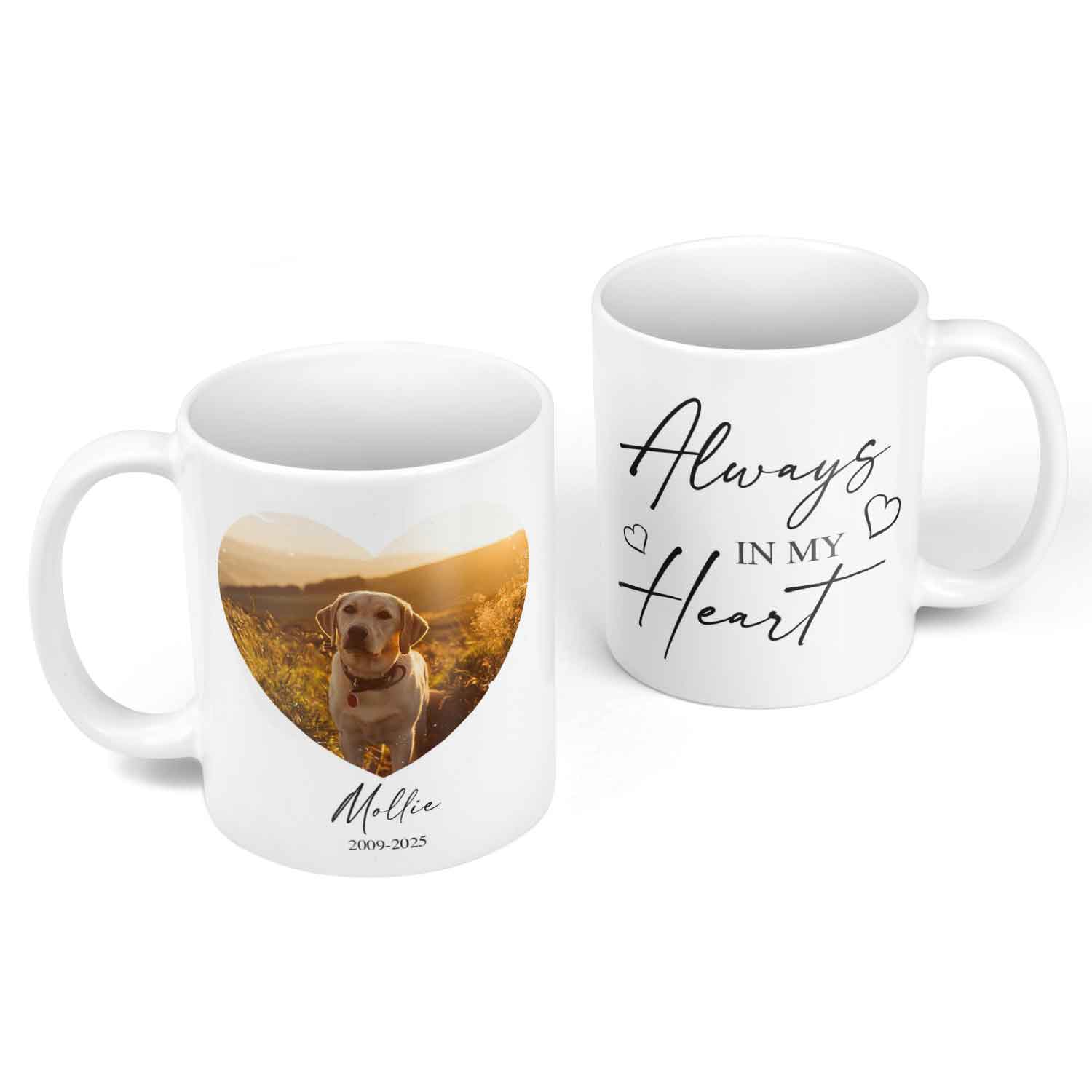 Always In My Heart Dog Photo Memorial Mug