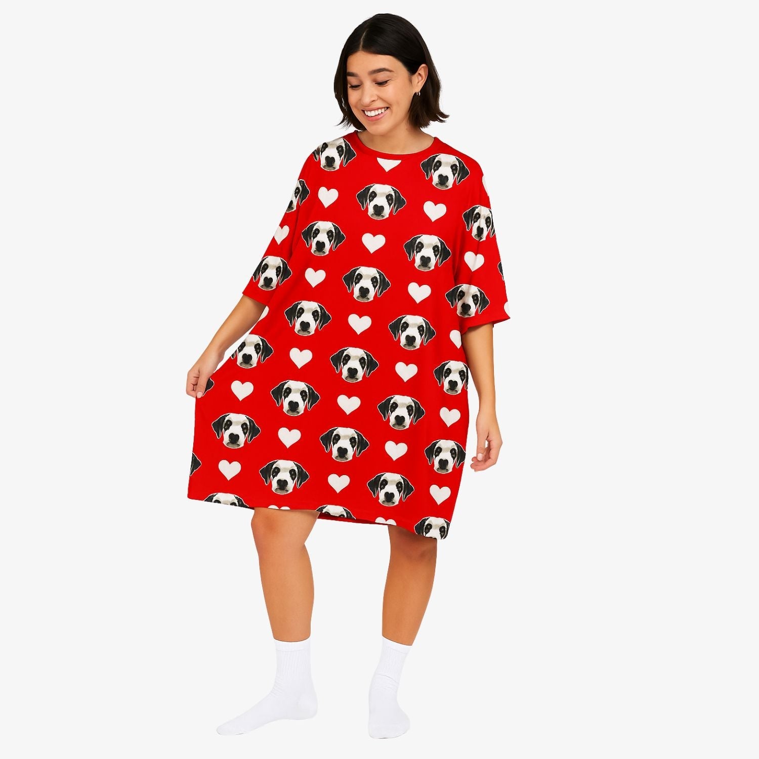 White Hearts Custom Sleep Tee