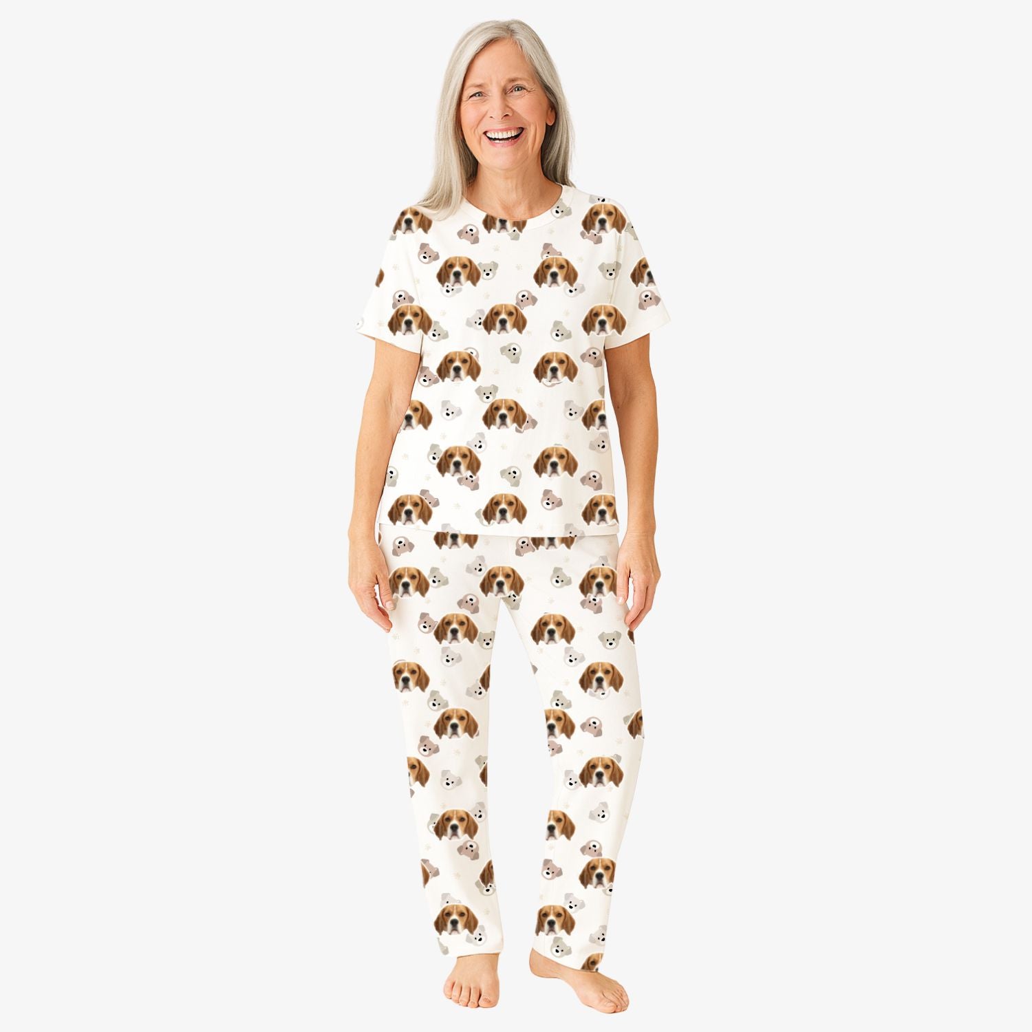 Women's Cute Faces Personalized Dog Pajamas - Pants Set