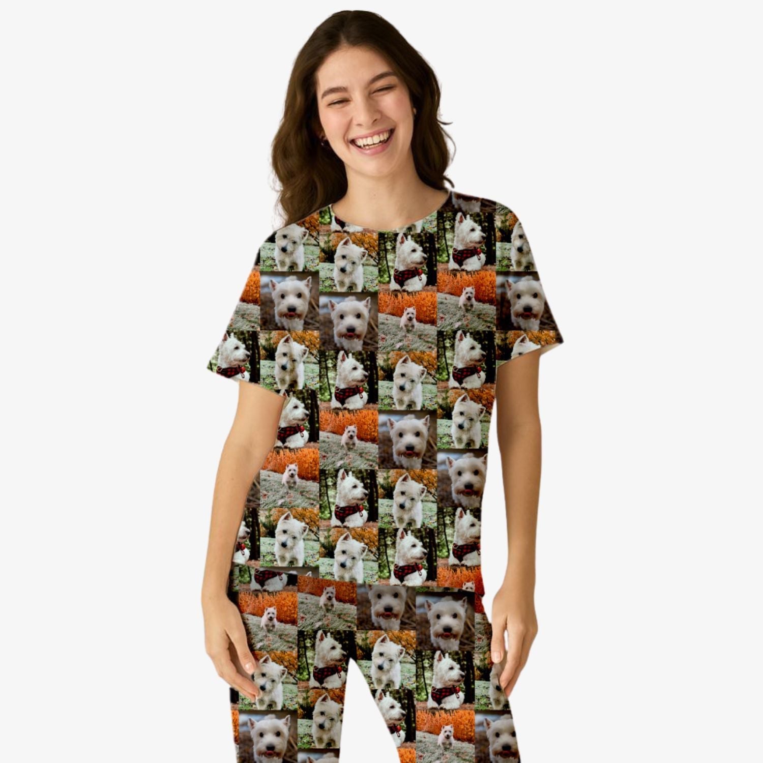 Women's Photo Collage Pajamas - Trouser Set