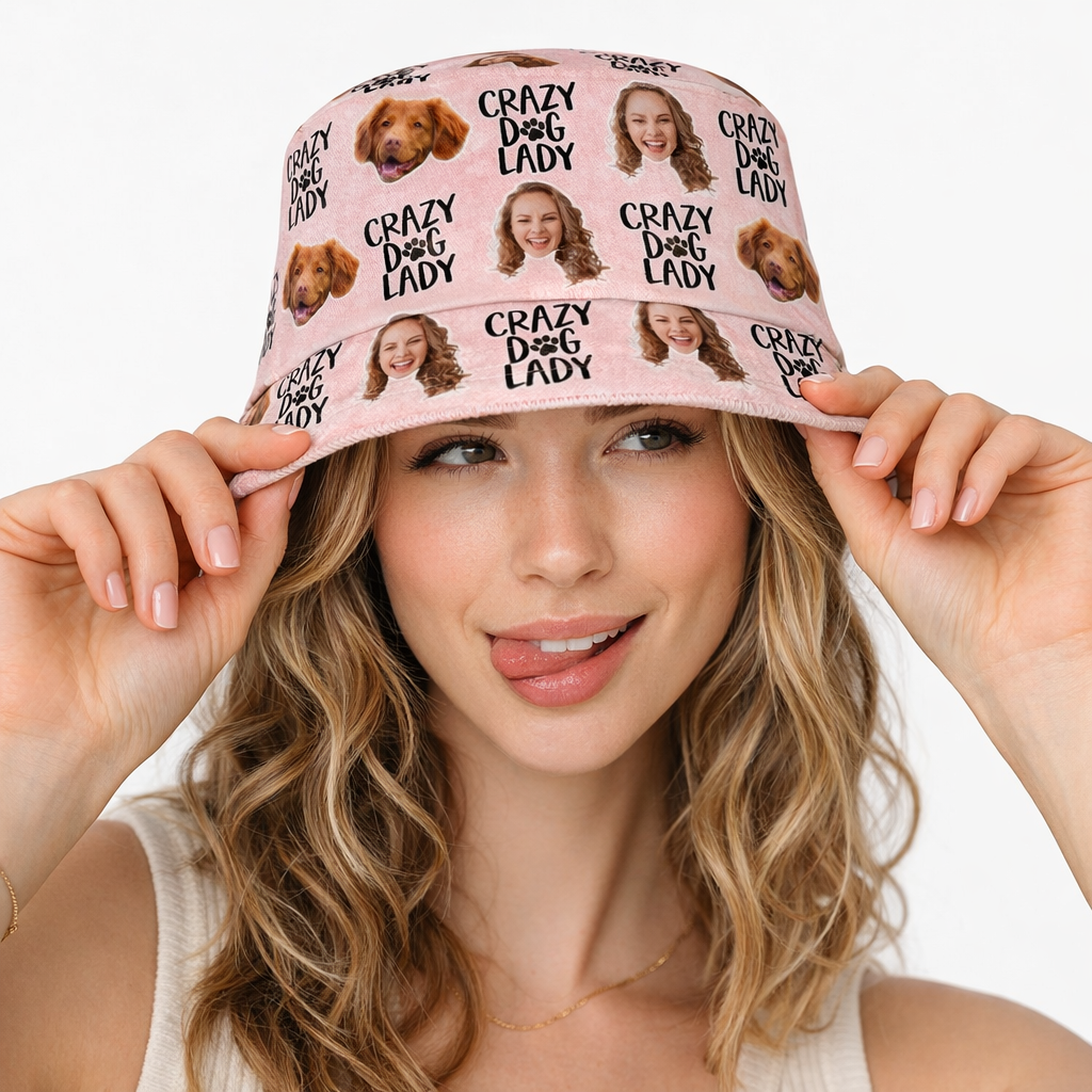 Crazy Dog Lady Custom Bucket Hat