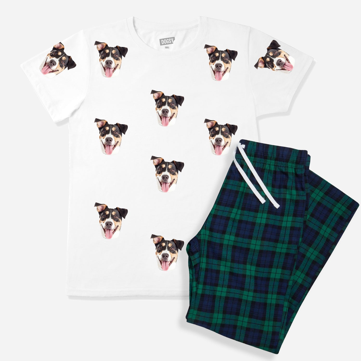 Men's Dog Pajamas - Green Tartan Pant Set