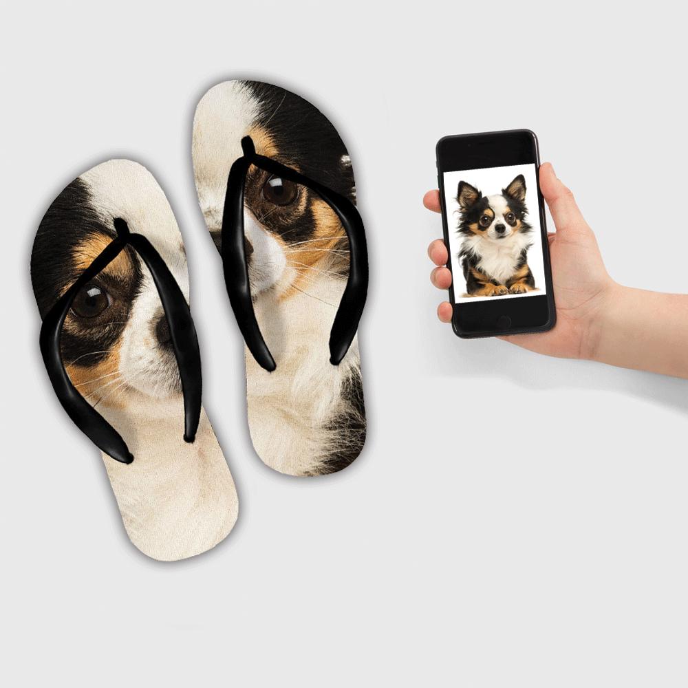 Dog Face Photo Flip Flops