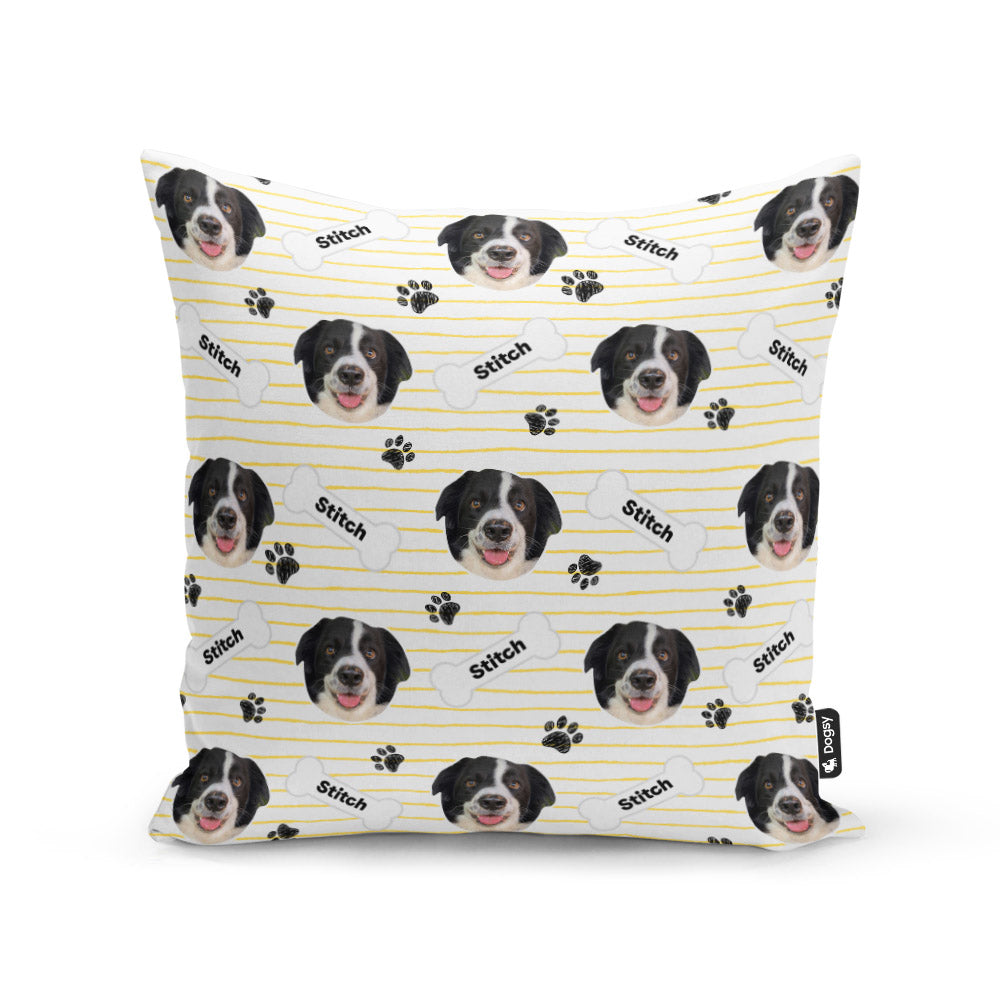 White Stitch Sponsors Name Cushion