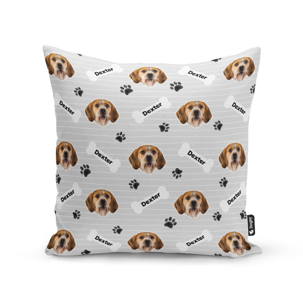 Grey Dexter Sponsors Name Cushion