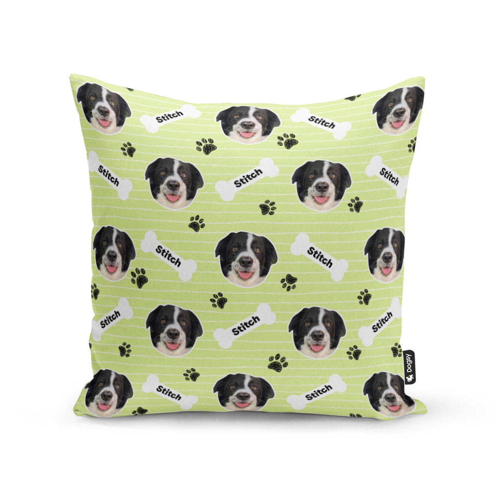 Green Stitch Sponsors Name Cushion
