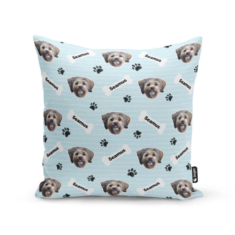 Seamus Sponsors Name Baby Blue Cushion