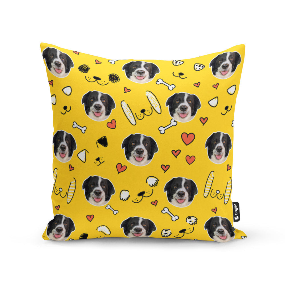 Stitch Sponsors Doodle Yellow Cushion