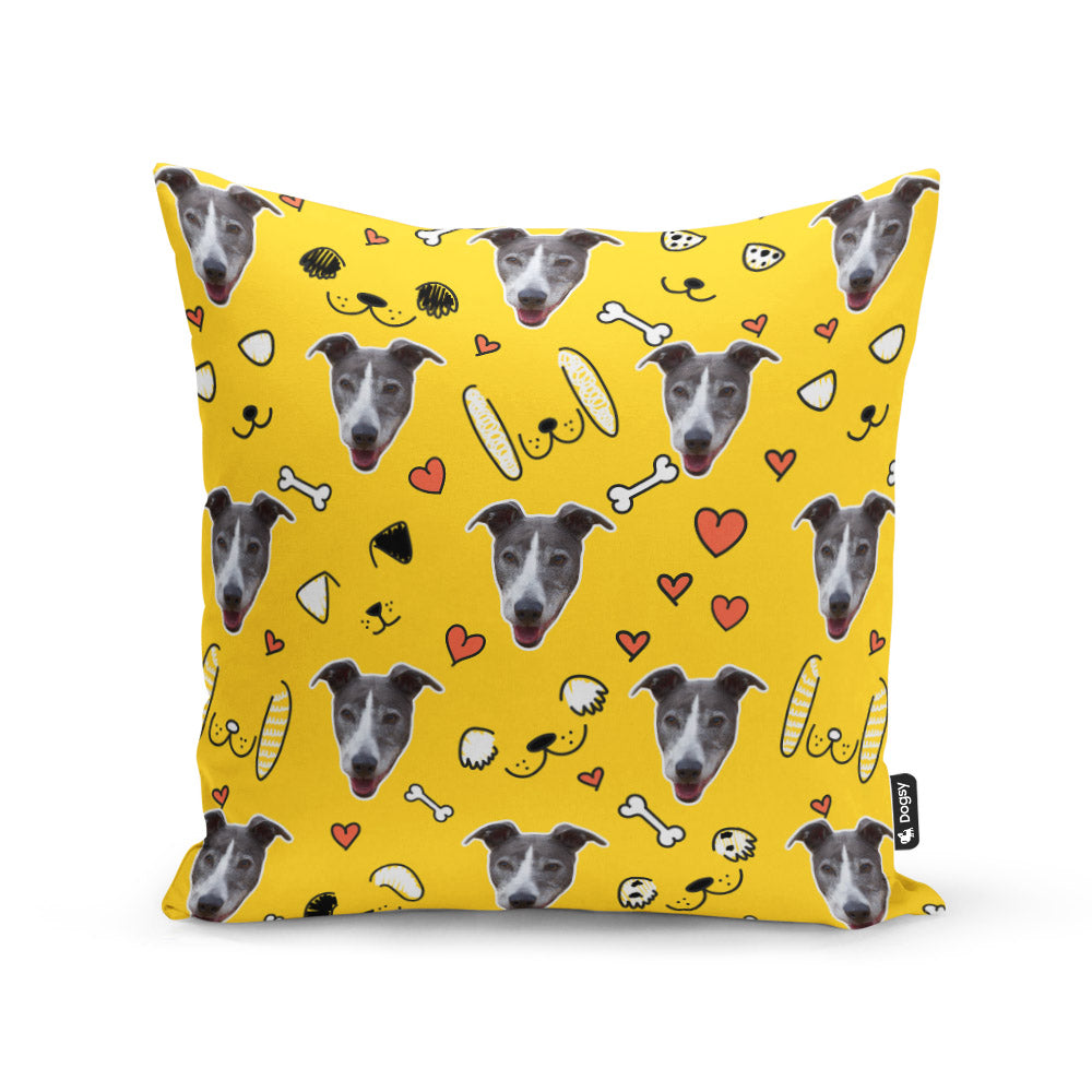 Yellow Misty Sponsors Doodle Cushion