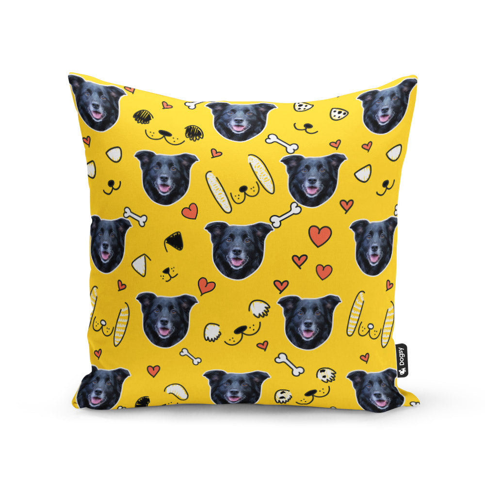 Yellow Lola Belle Sponsors Doodle Cushion