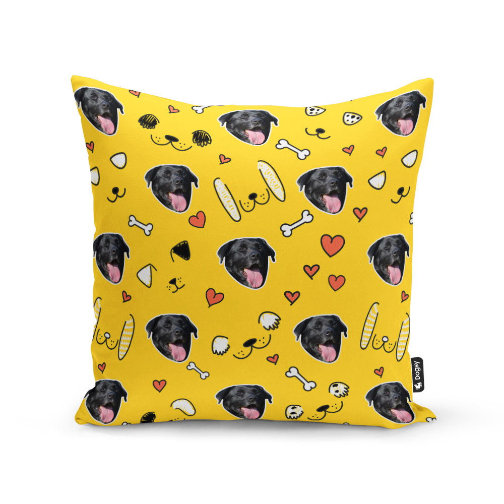 Yellow Paulo Sponsors Doodle Cushion