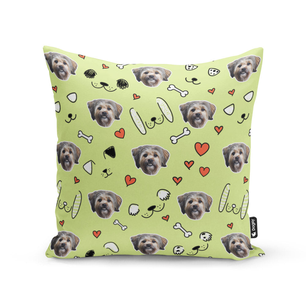 Seamus Sponsors Doodle Green Cushion