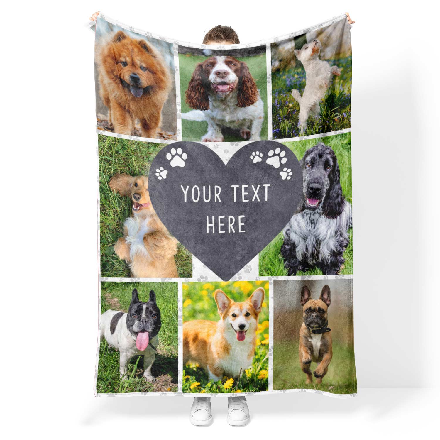 Dog Photo Text Blanket