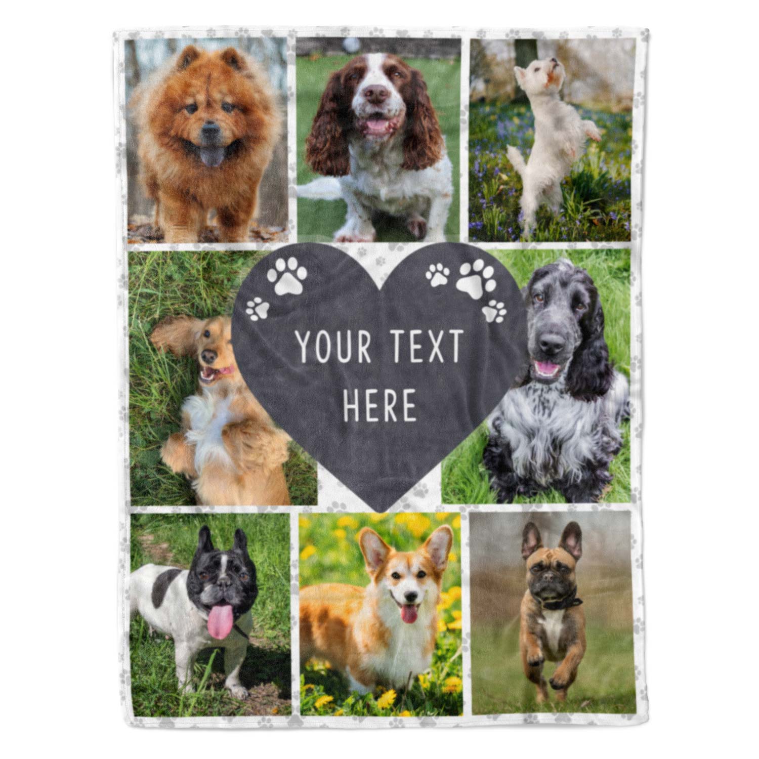 Dog Photo Text Blanket