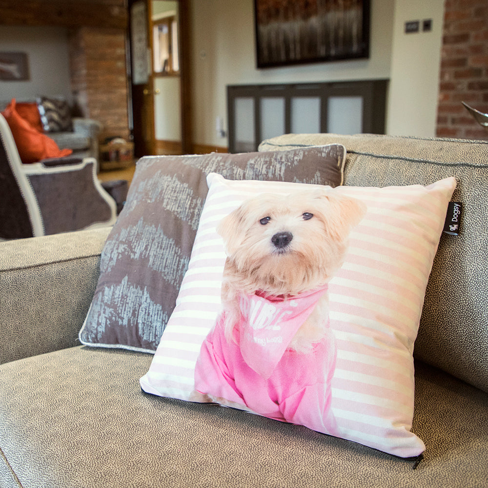 Dog Face On Pattern Cushion