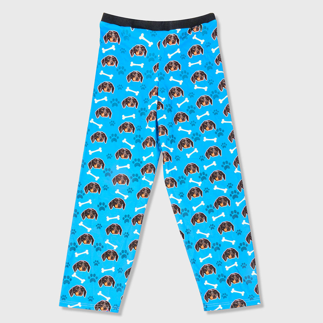 Mens Pattern Lounge Bottoms With Dog Photo