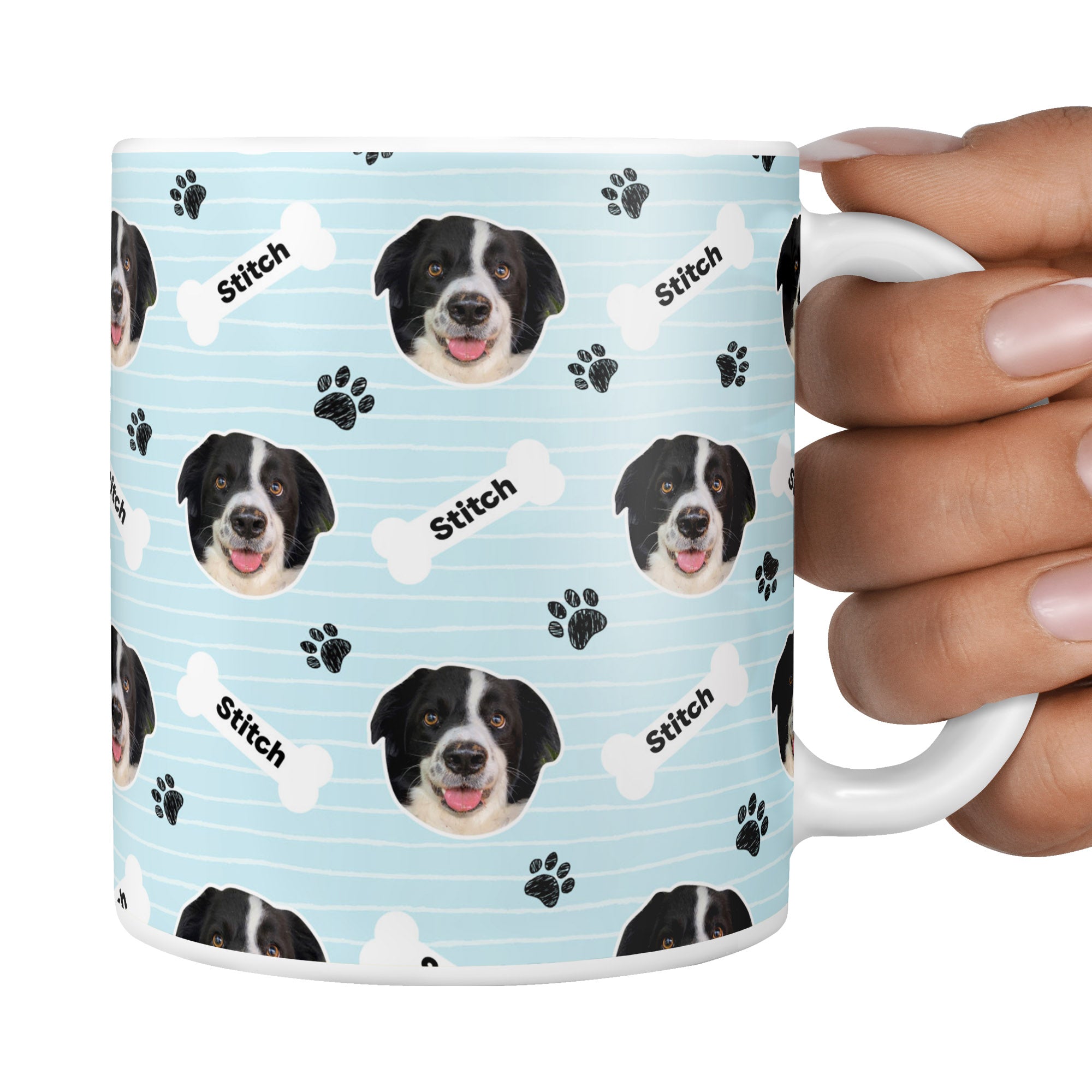 Baby Blue Stitch Sponsors Name Mug