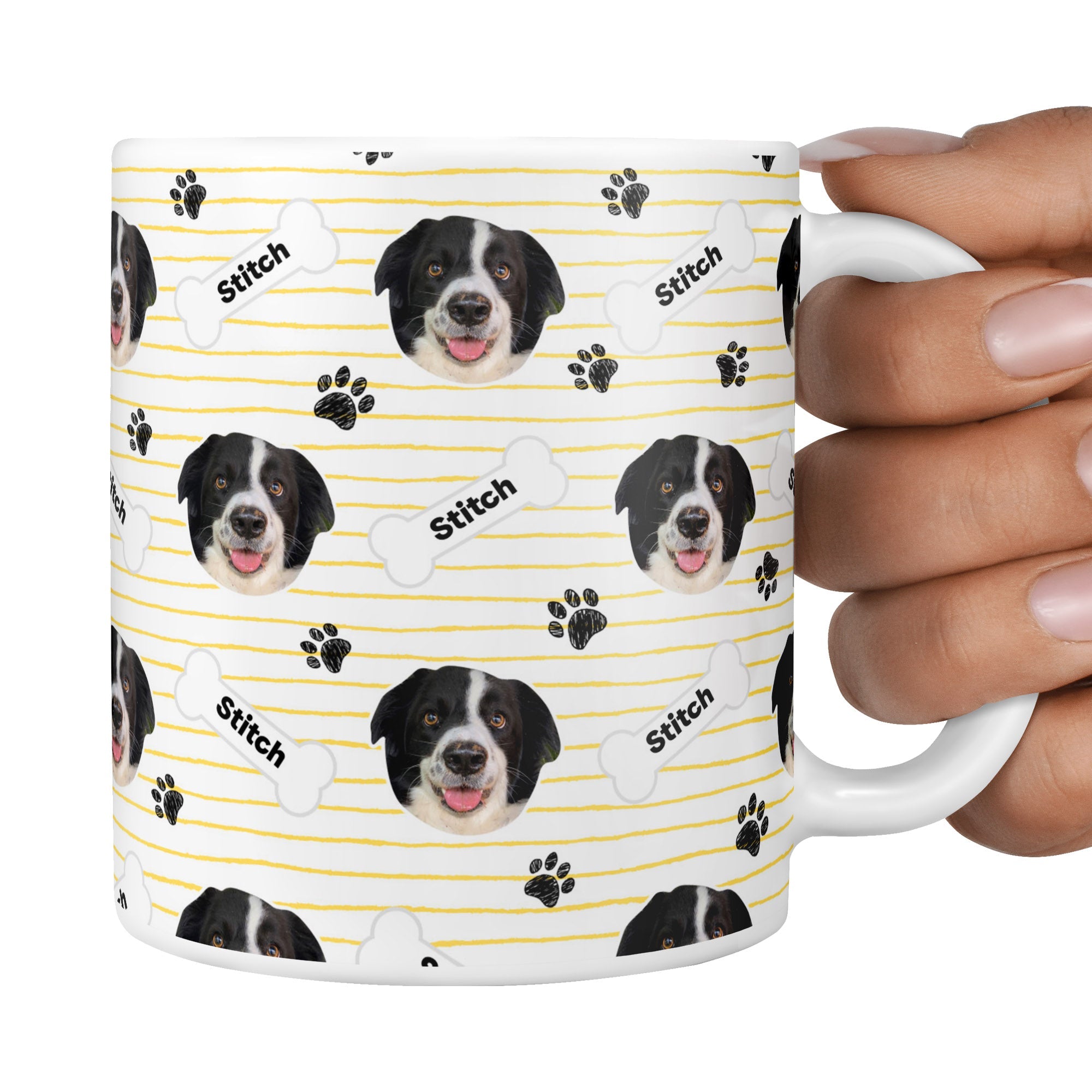 White Stitch Sponsors Name Mug