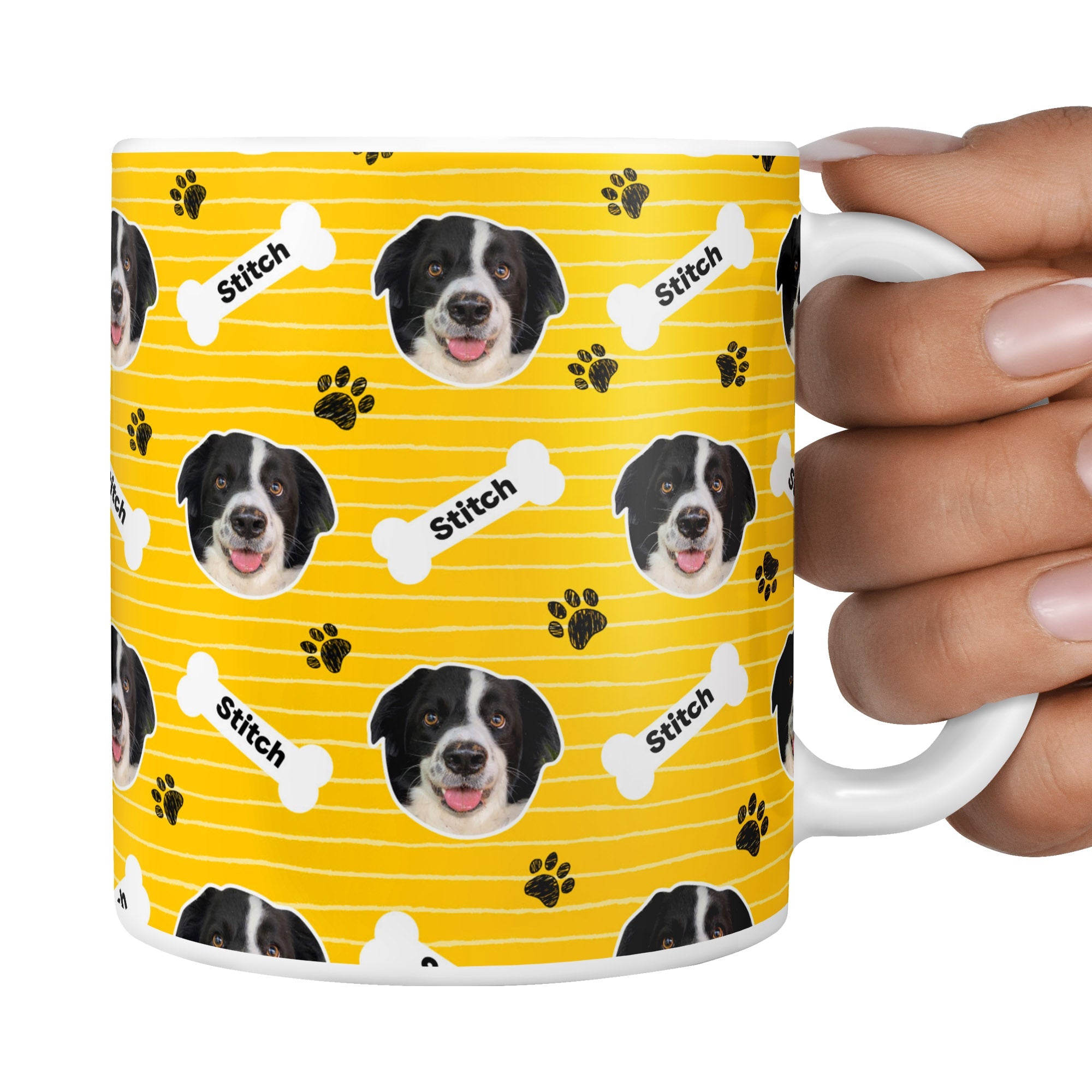 Yellow Stitch Sponsors Name Mug