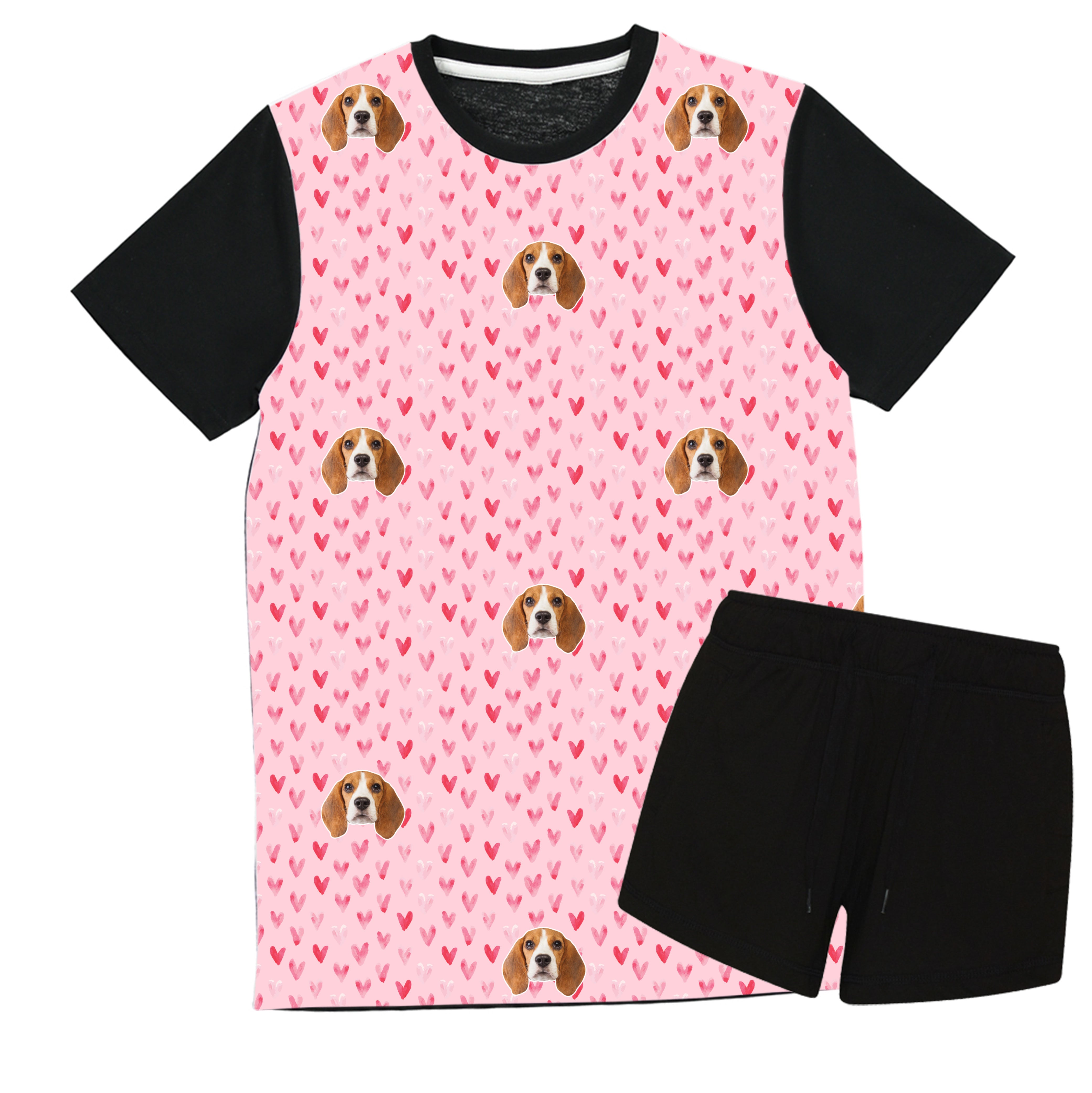 Dog Face Love Heart Pyjamas