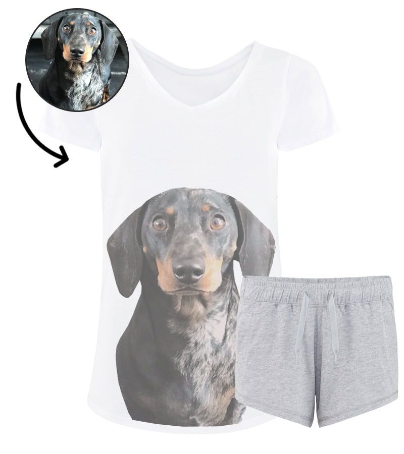 Dog Face Ladies Pyjamas With Shorts