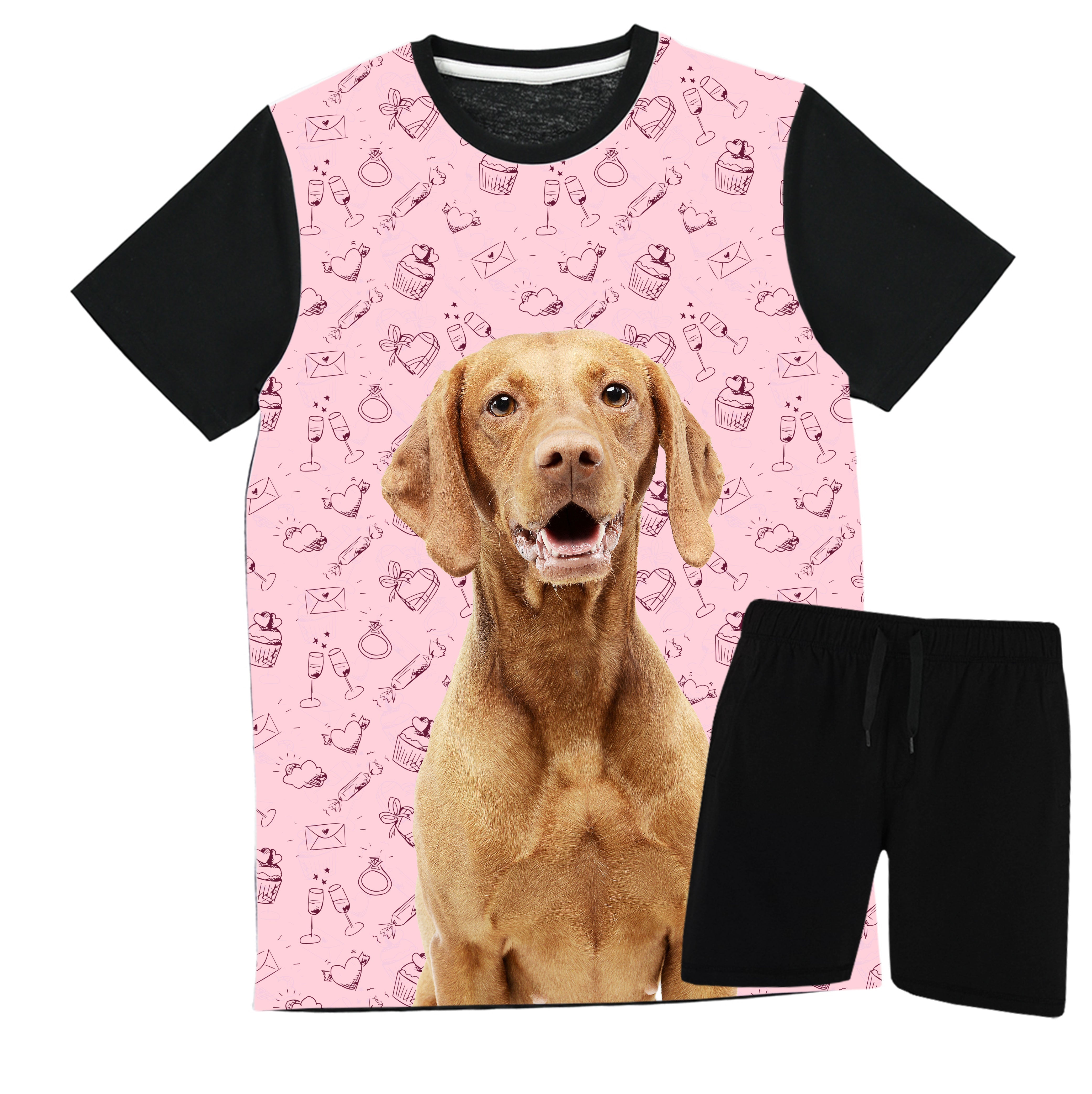 Personalised Dog Face Doodle Pyjamas
